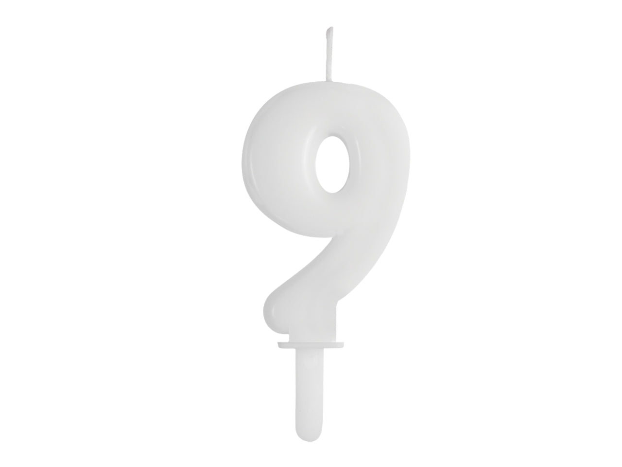 Candelina numero 9 di Cera Tiny Plump Bianco 7cm