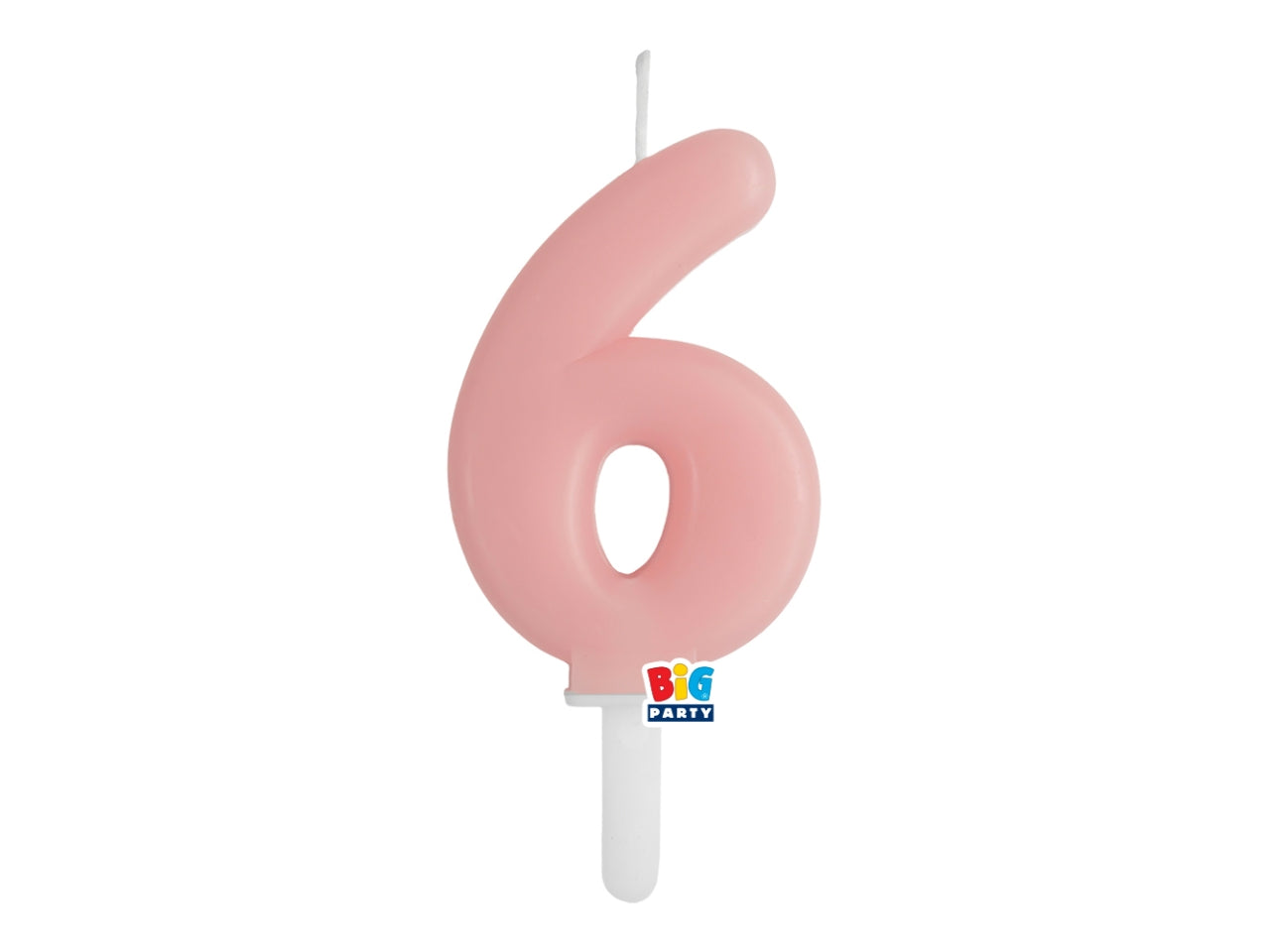 Candelina numero 6 di Cera Tiny Plump Rosa Baby 7cm