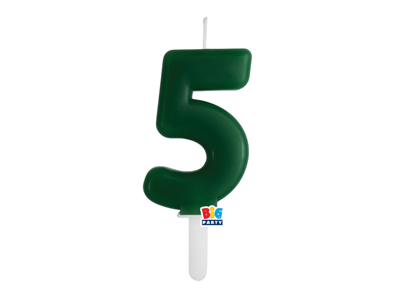 Candelina numero 5 di Cera Tiny Plump Verde Foresta 7cm