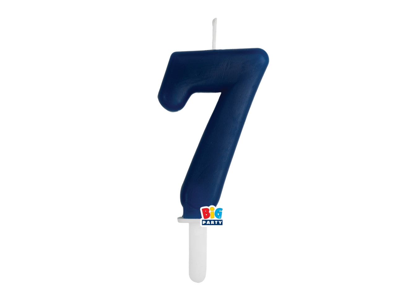 Candelina numero 7 di Cera Tiny Plump Blu Navy 7cm