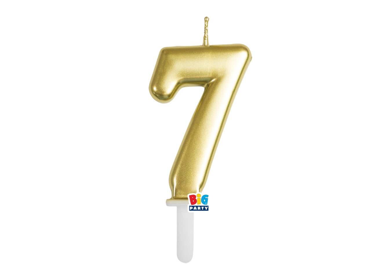 Candelina numero 7 di Cera Tiny Plump Oro Metal 7cm