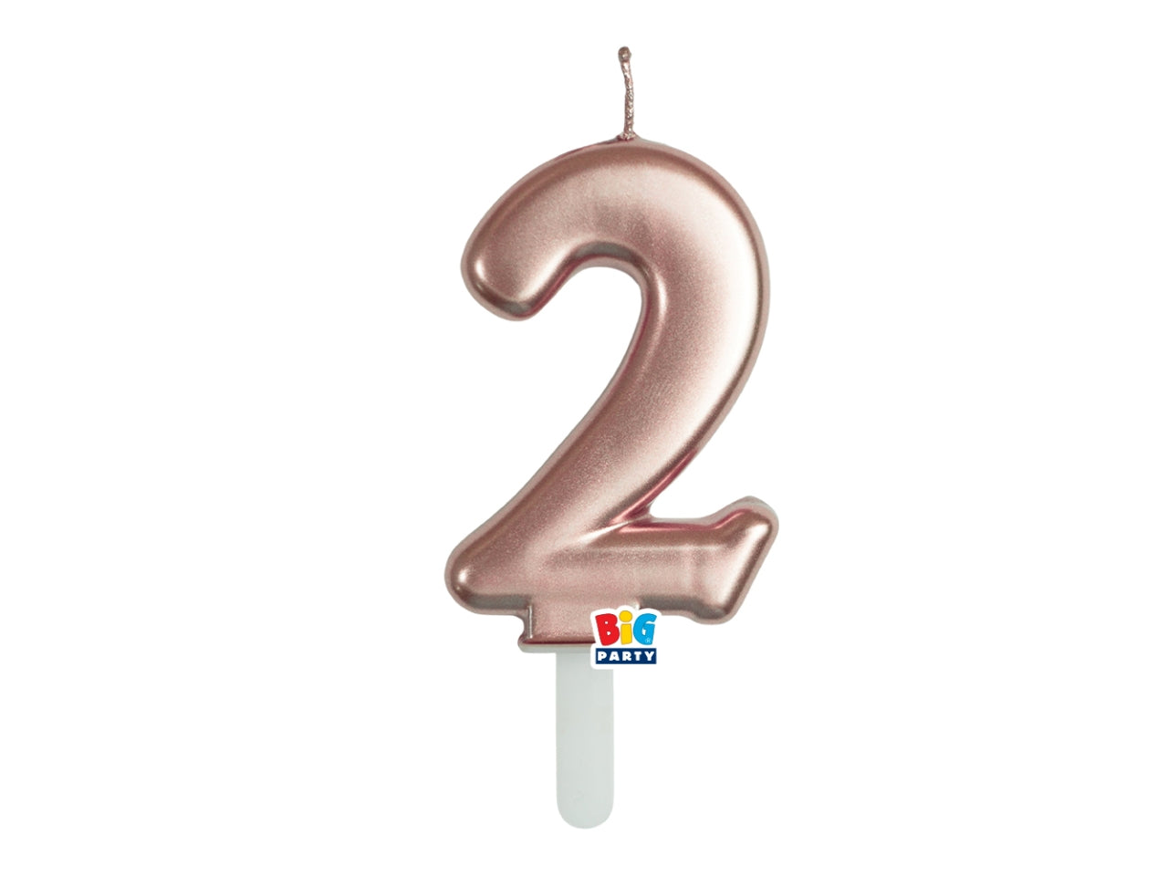 Candelina numero 2 di Cera Tiny Plump Rose Gold Metal 7cm