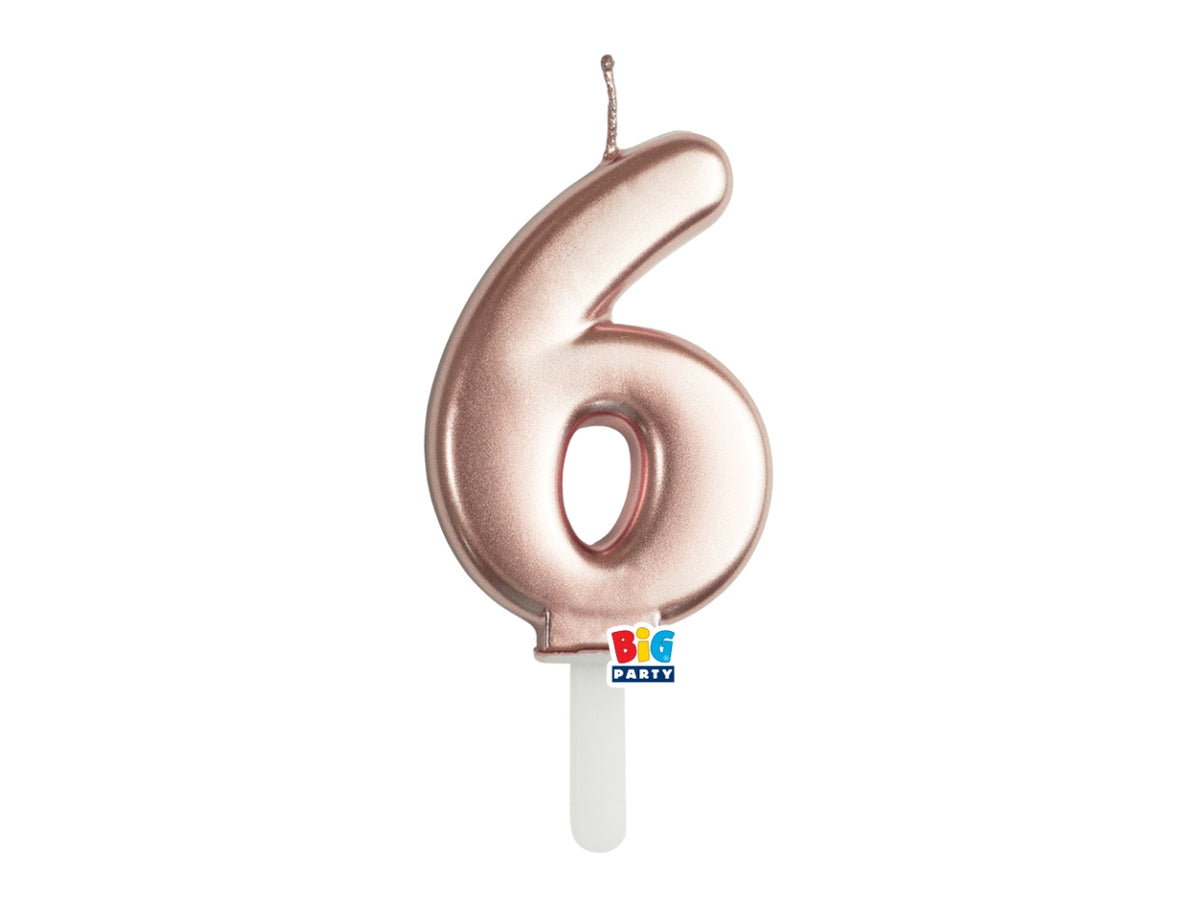 Candelina numero 6 di Cera Tiny Plump Rose Gold Metal 7cm