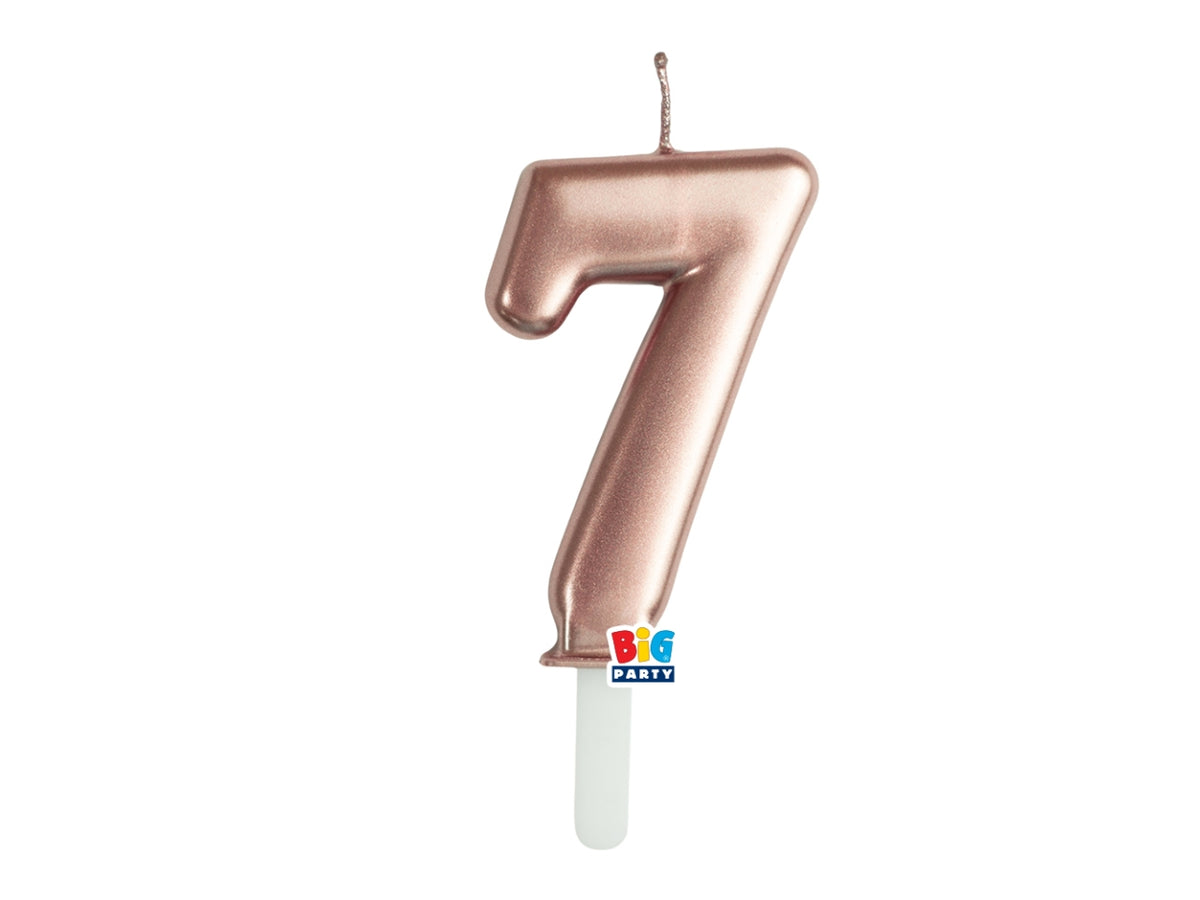 Candelina numero 7 di Cera Tiny Plump Rose Gold Metal 7cm