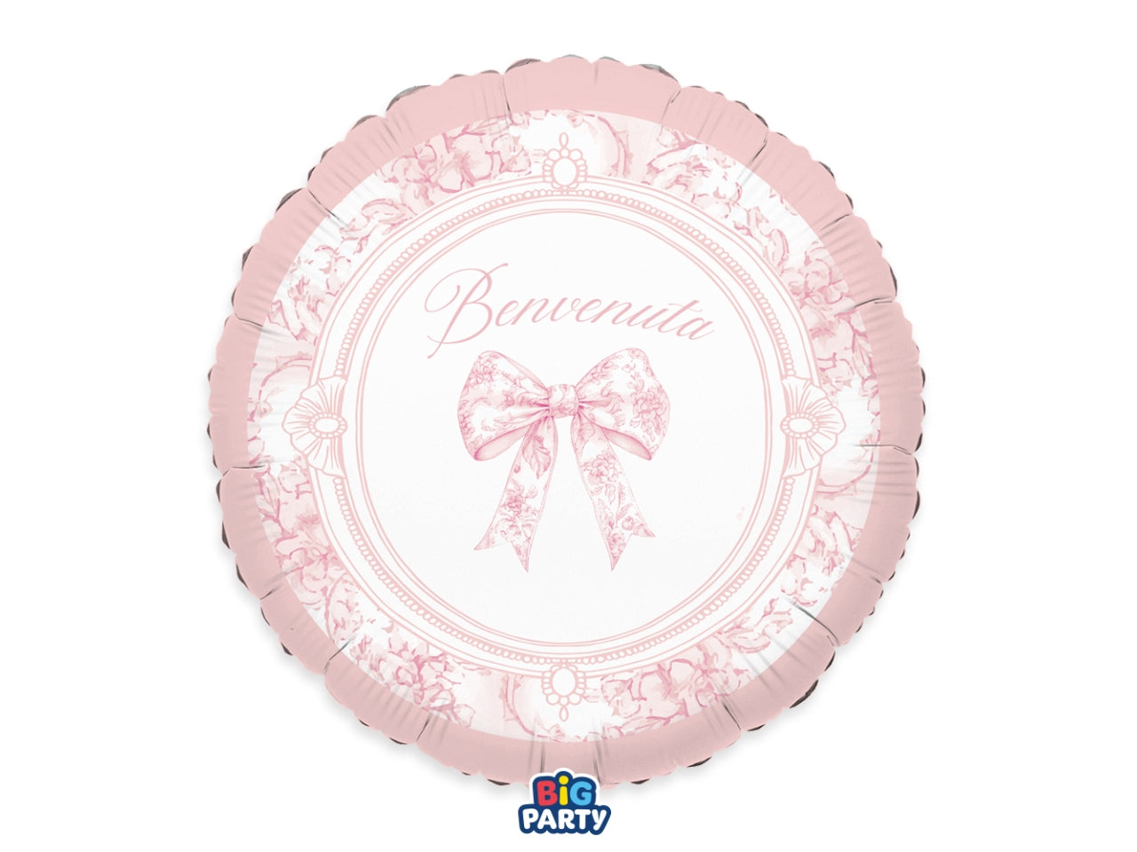 Palloncini Foil Tondo 45cm Benvenuta Fiocco Vintage
