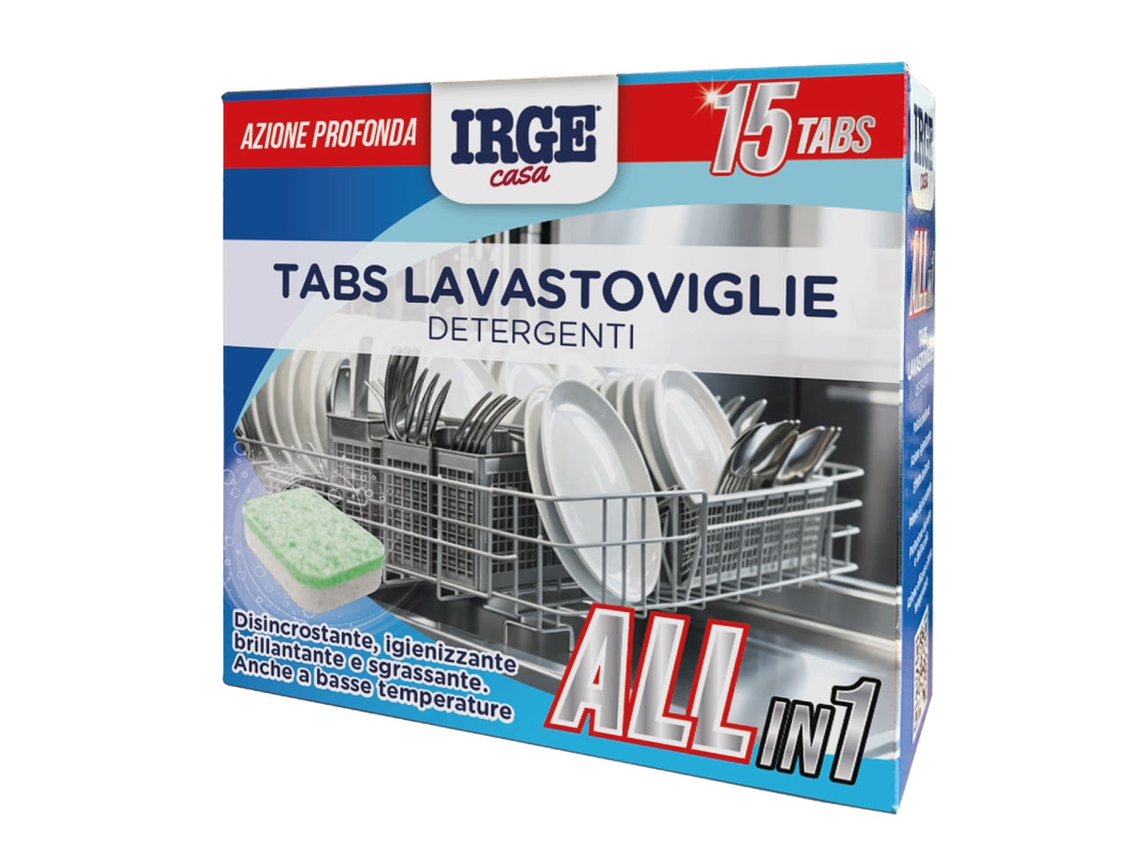 Irge deodorante tabs lavastoviglie 15 tabs all in 1