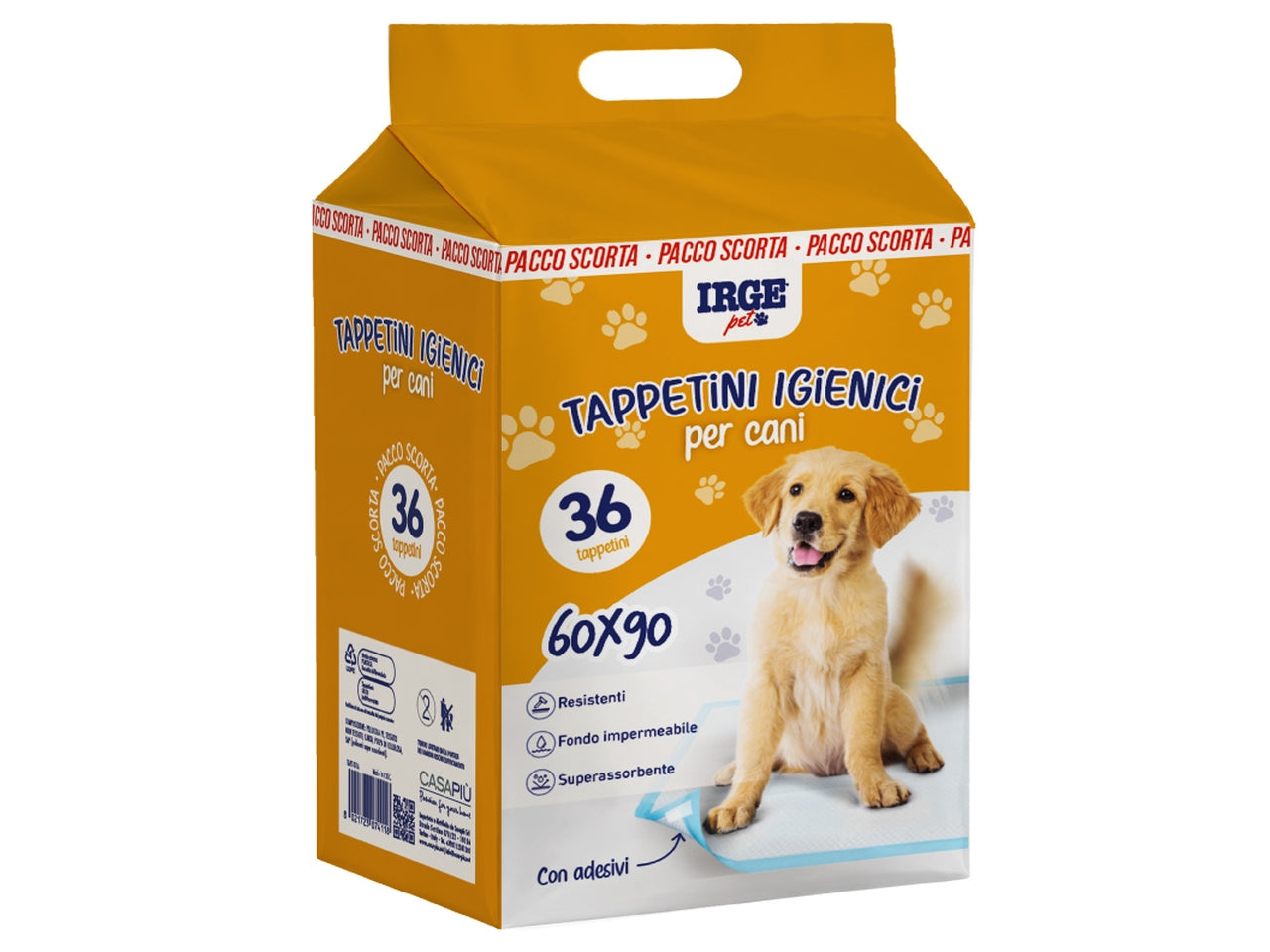 Tappetini igienici per cani 60x90cm set da 36 tappetini