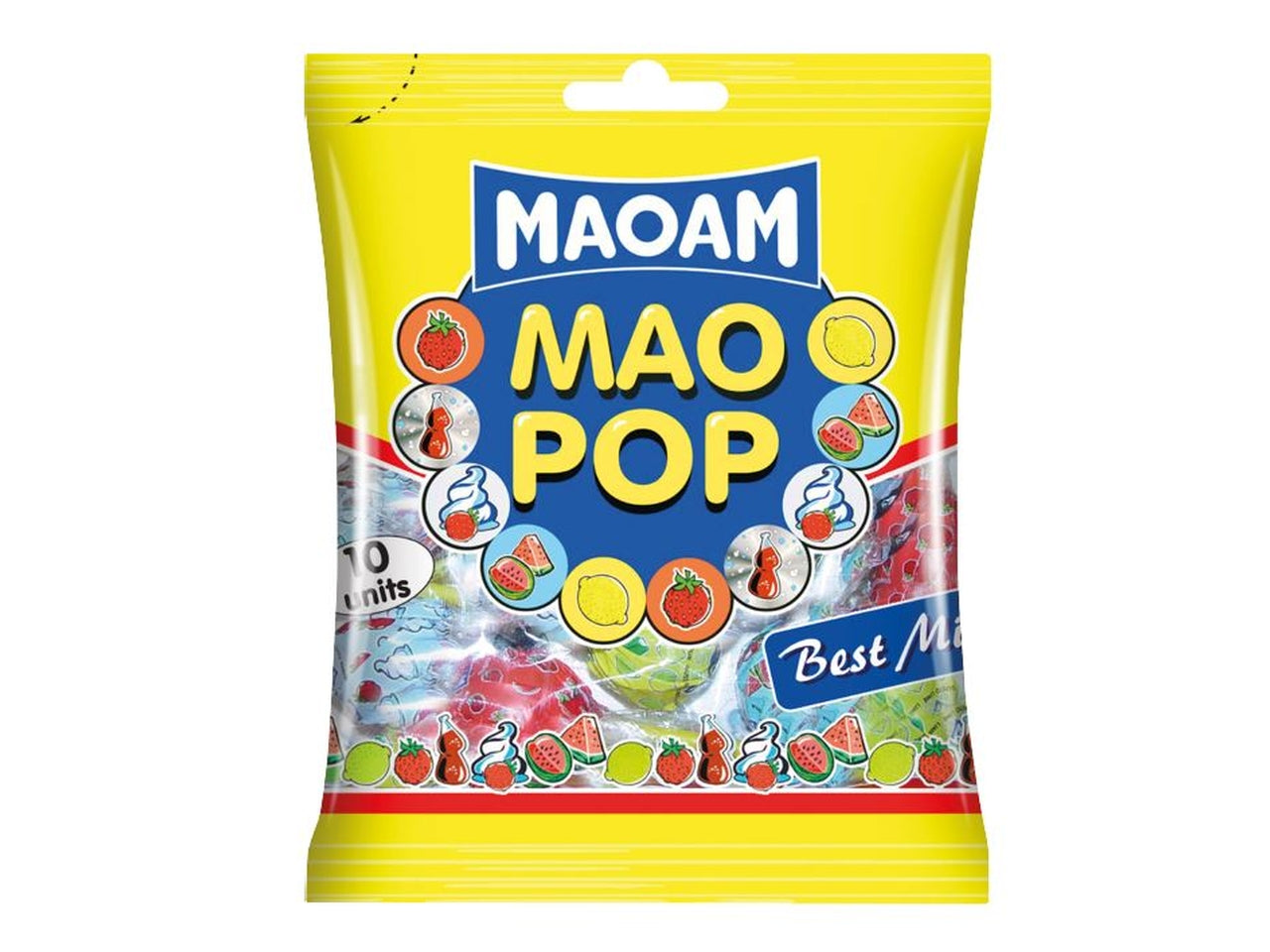 Haribo Maopop Best Mix, busta da 130gr con 10 maopop gusti assortiti