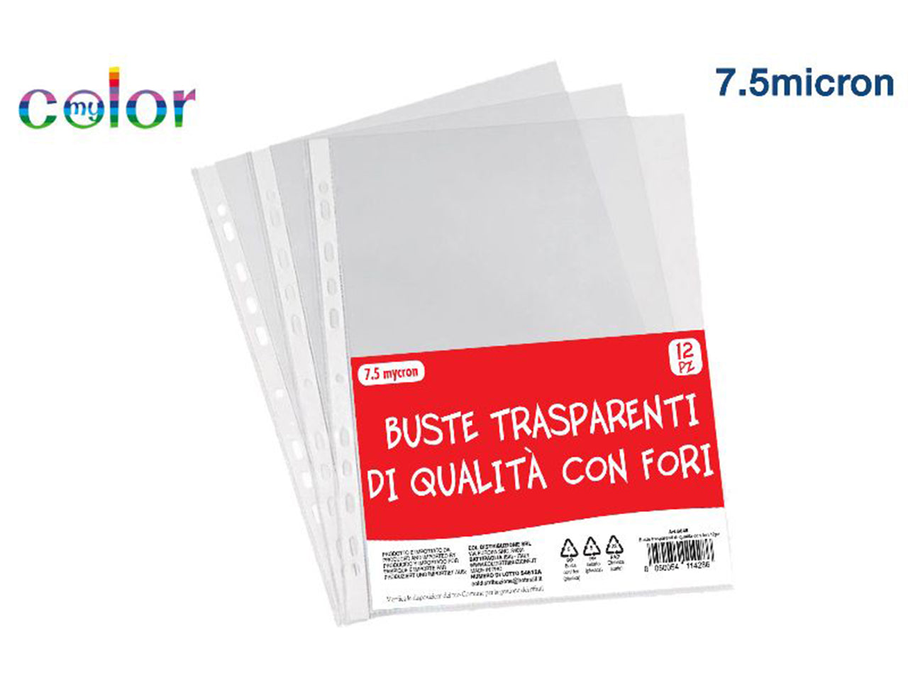 Buste trasparenti con fori set da 12buste
