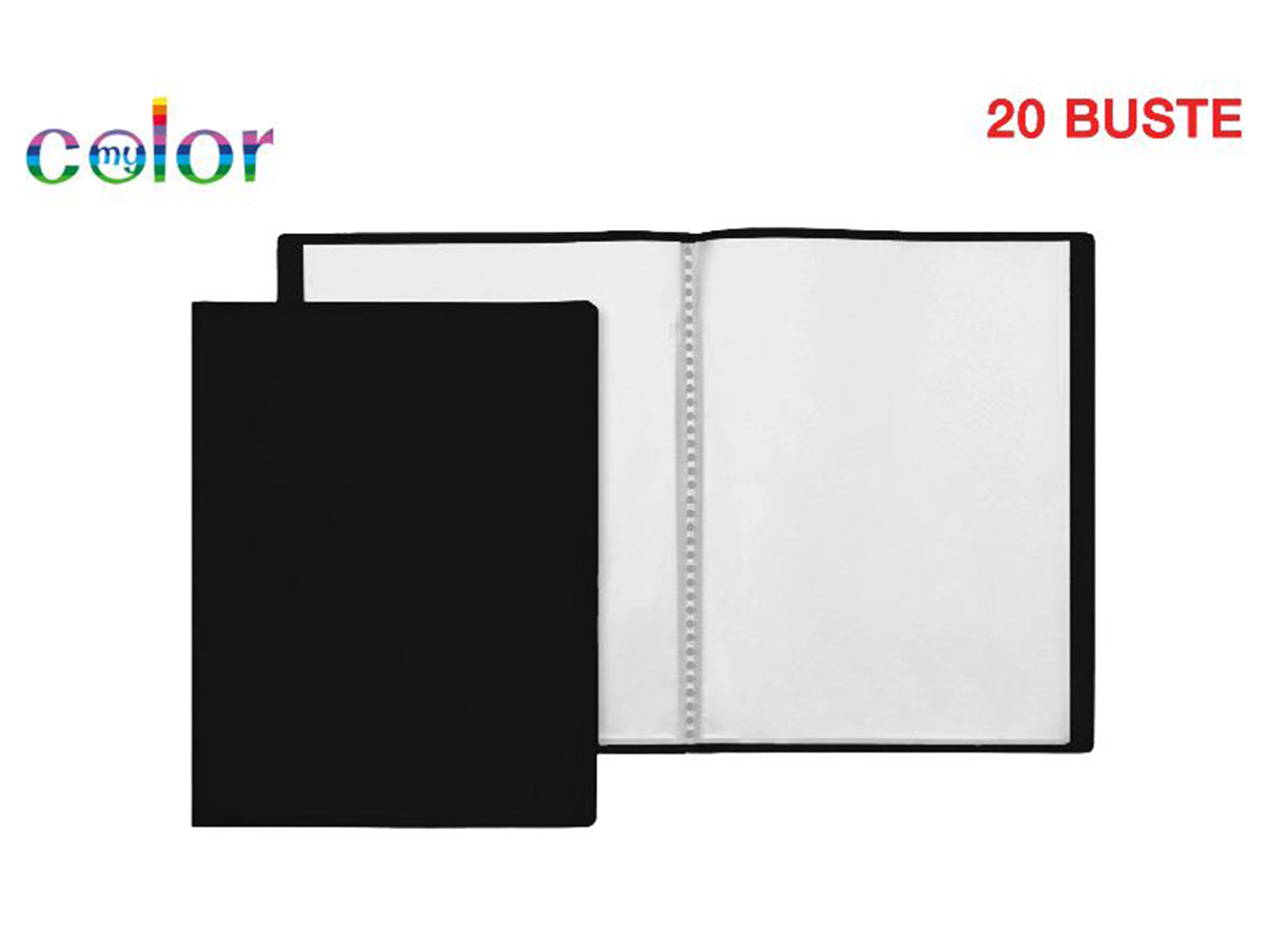Portalistini a4 con 20 buste nero