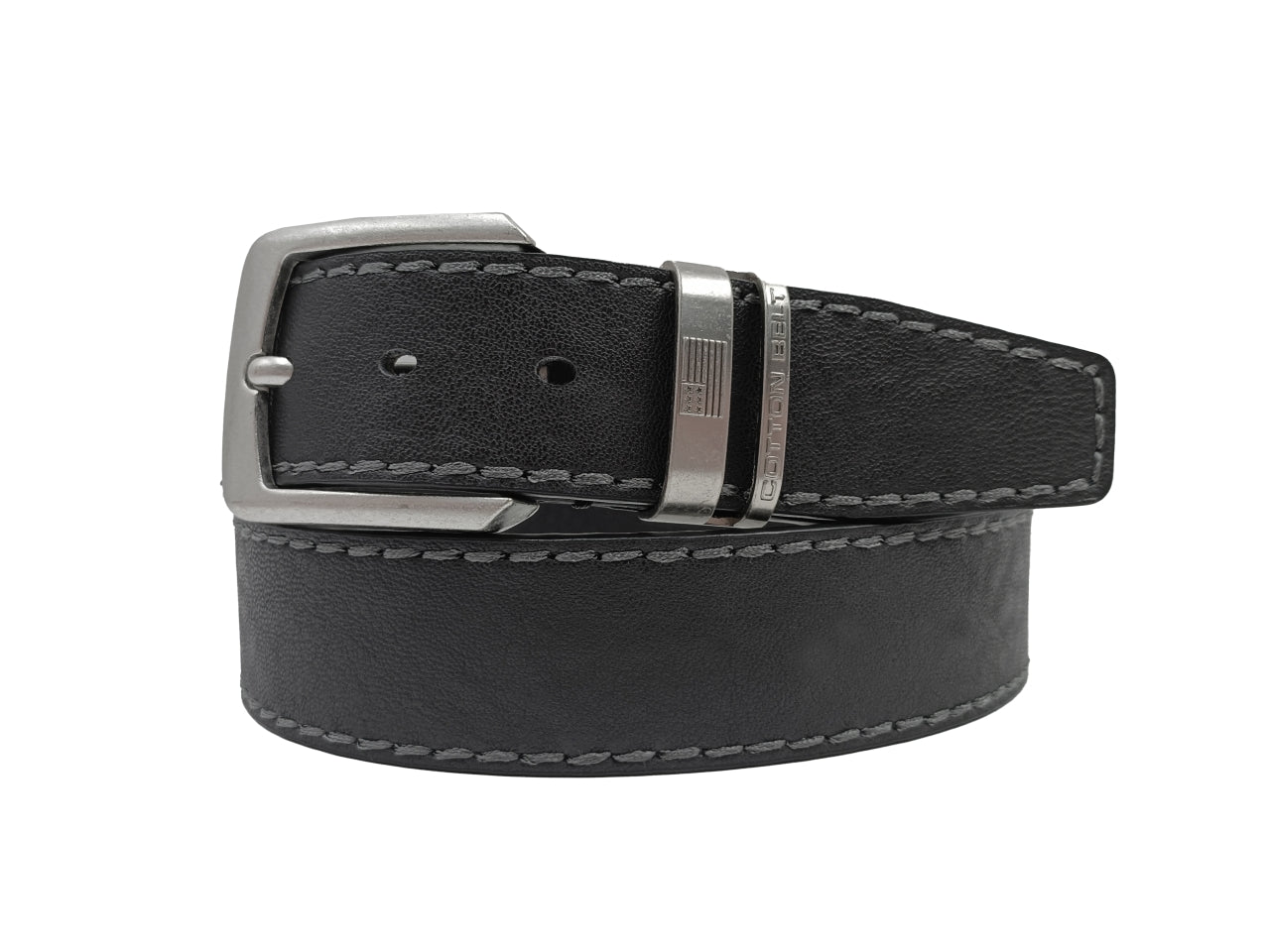 Cotton Belt cintura da uomo in pelle nero