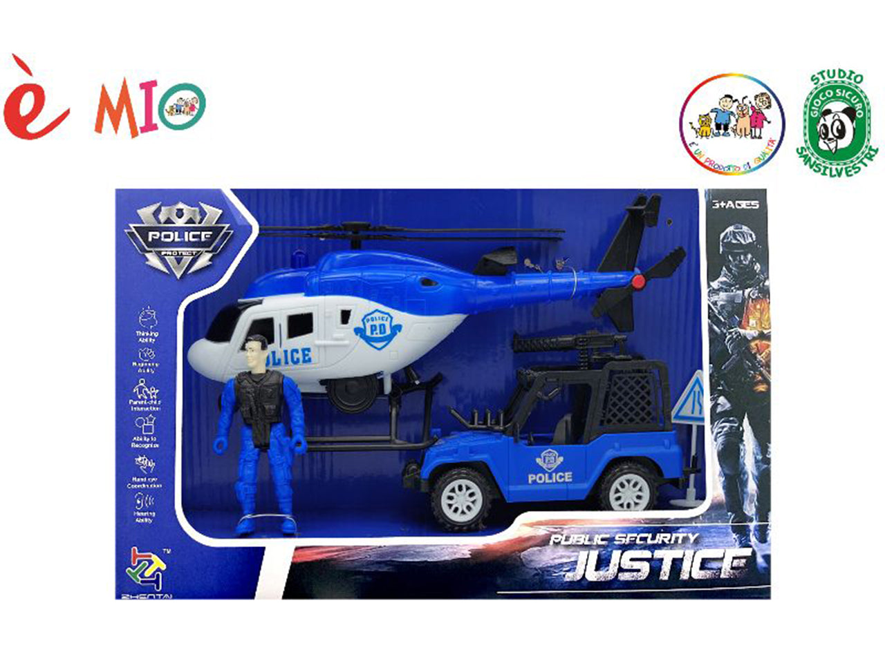 Elicottero polizia con jeep