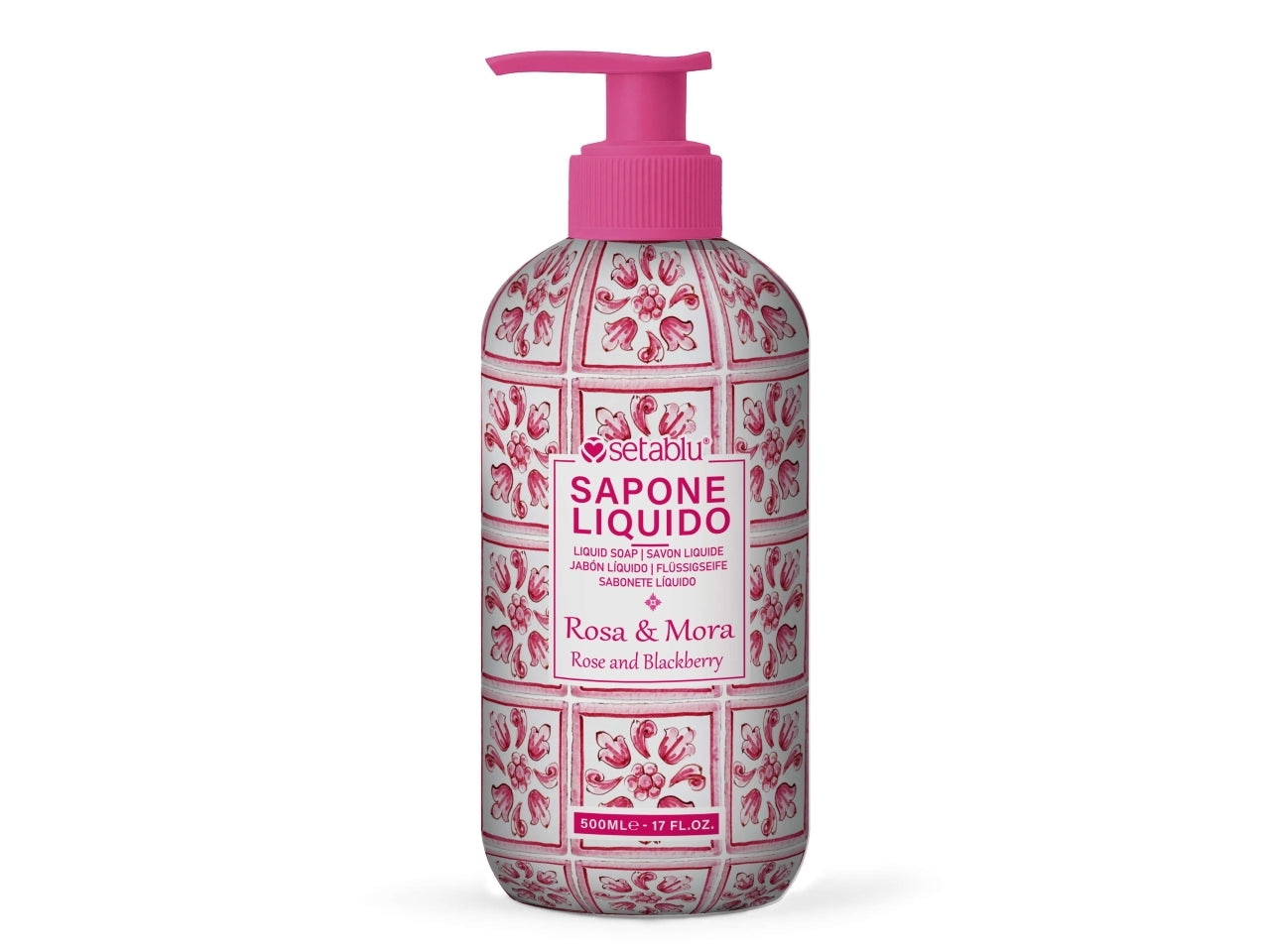 Sapone mani 500ml maioliche rosa e mora