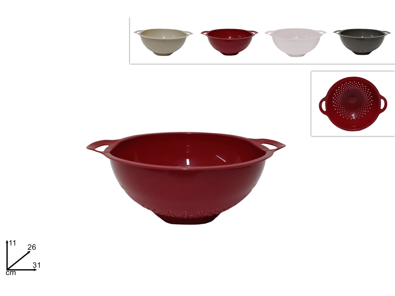 Scolapasta 26cm in plastica in cololori assortiti