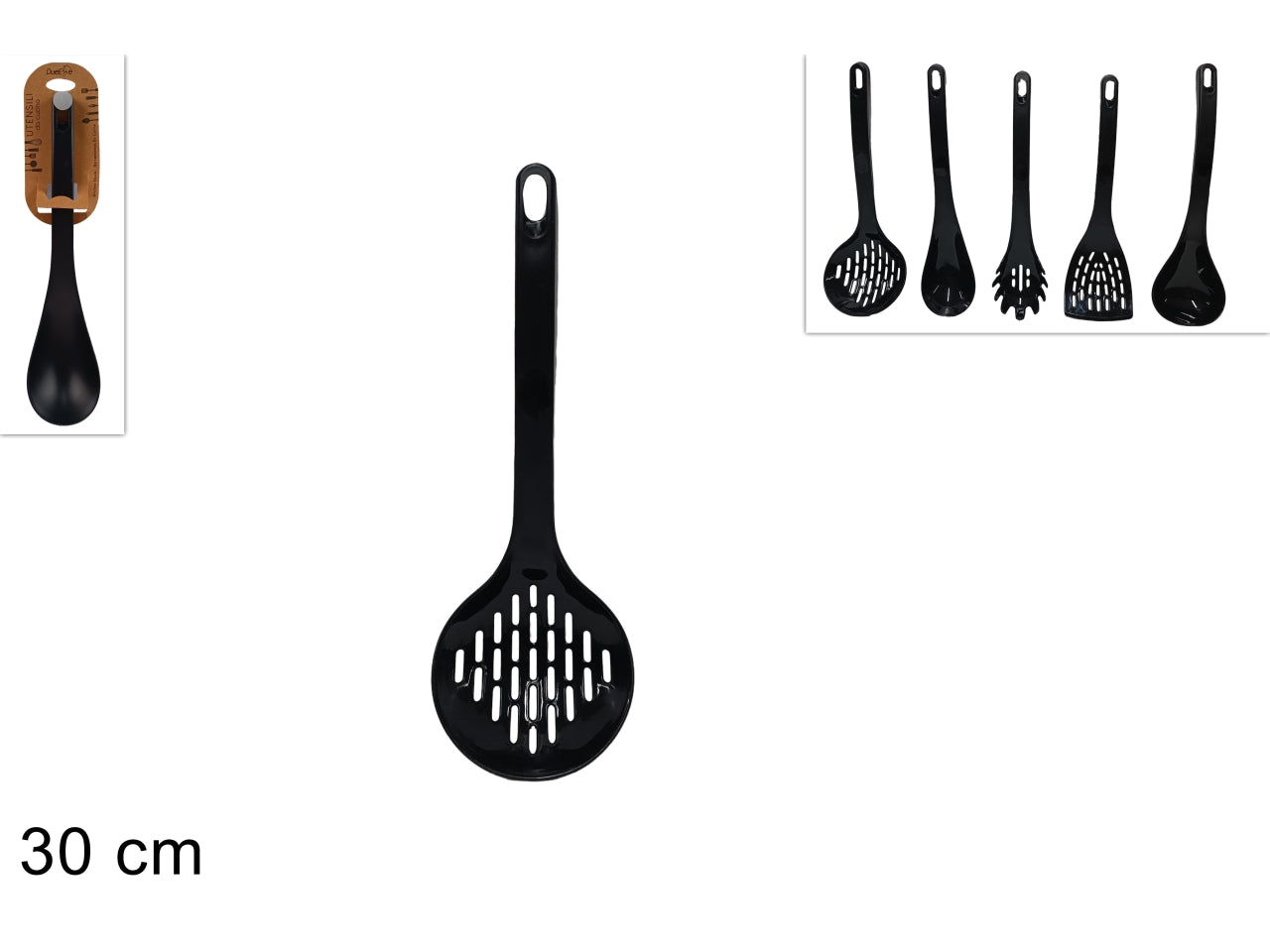 Mestolo in plastica nero, 5 assortimenti
