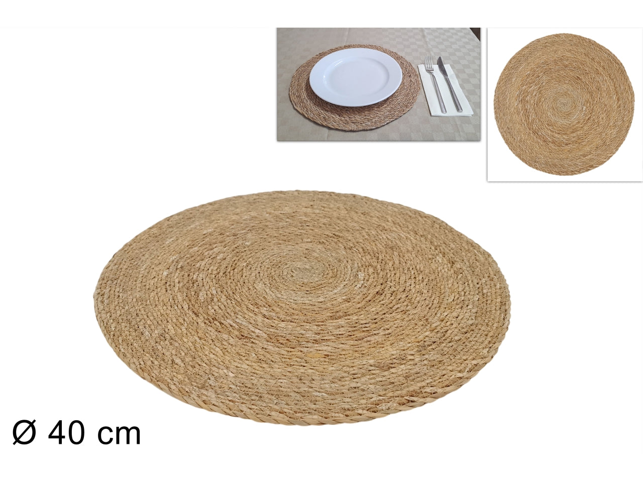 Tovaglietta in corda tonda 40cm naturale