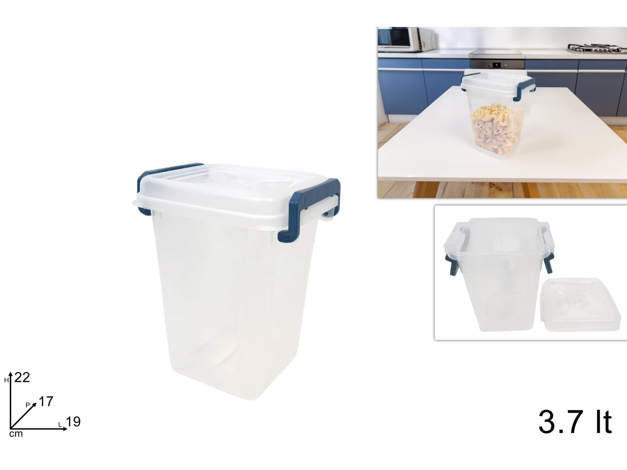 Contenitore in plastica 3,7 lt con coperchio