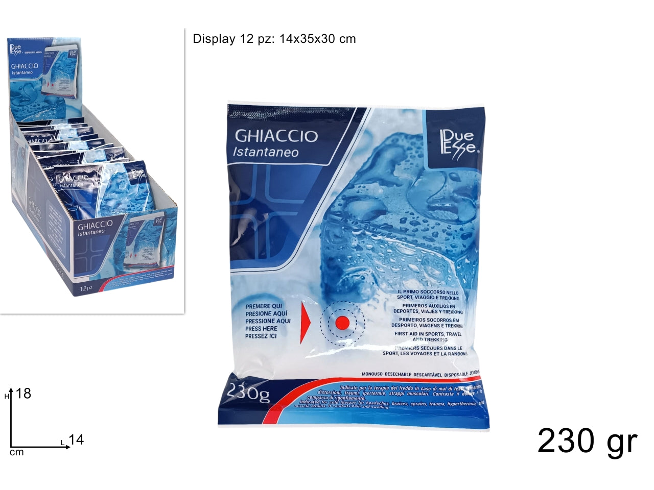 Ghiaccio istantaneo monouso da 230gr