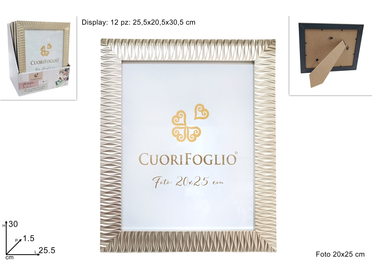 Portafoto 20x25cm color argento