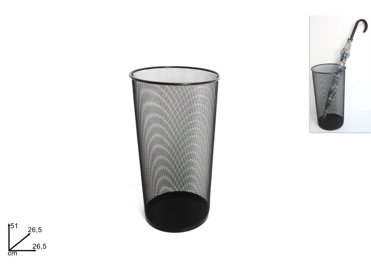 Porta ombrelli retinato 51cm nero