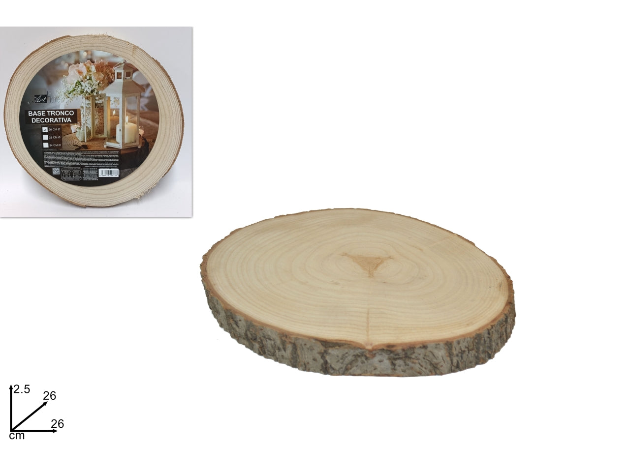 Base tronco legno 26cm