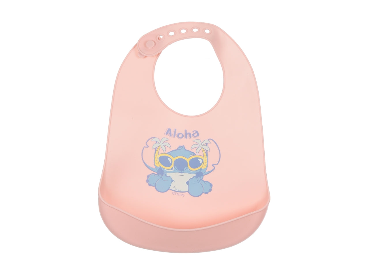 Lilo e stitch bavetta in silicone rosa chiaro 30x23cm