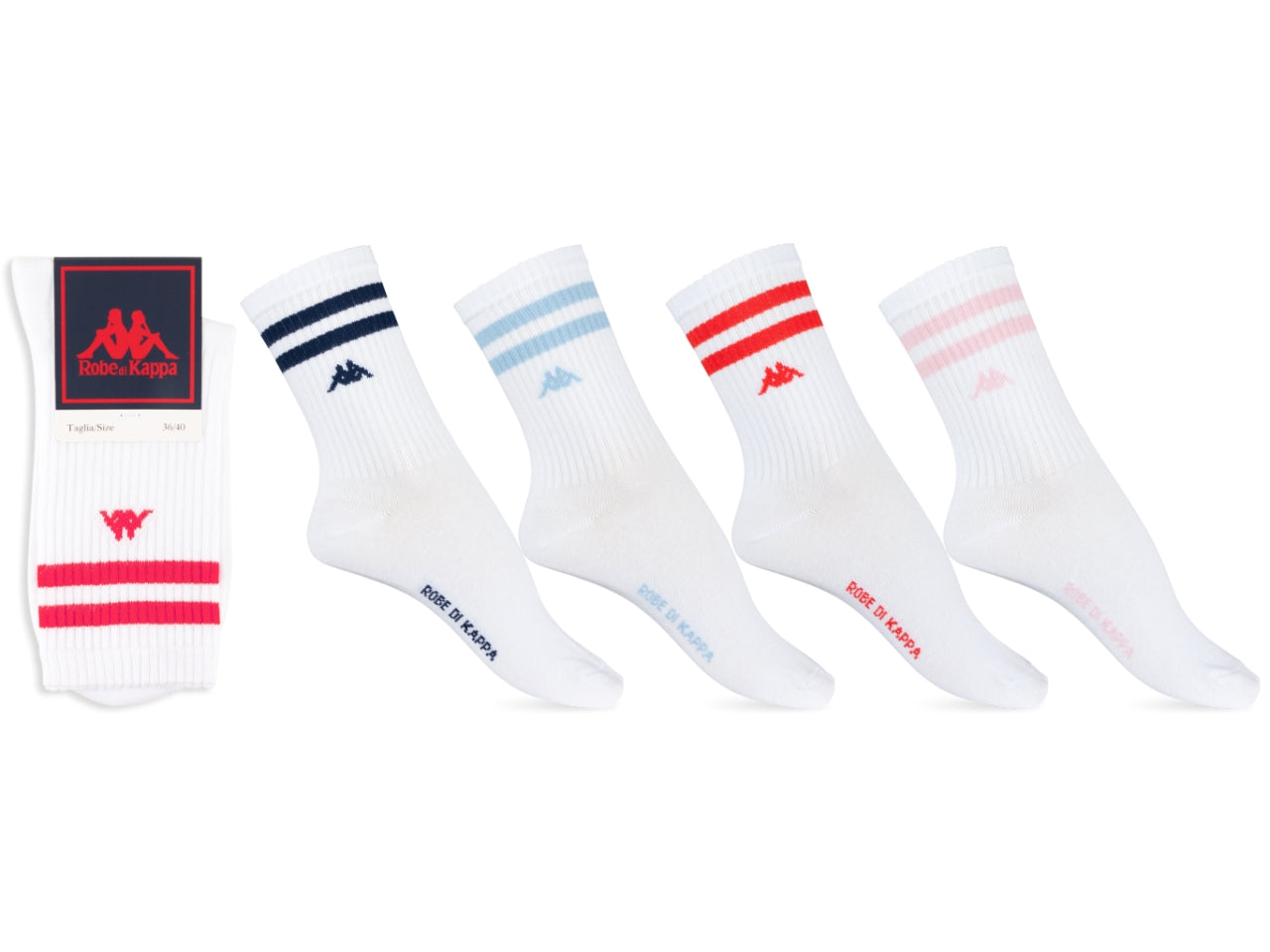 Calza corta da donna maglia jersey in cotoneset da 1 paio bianco assortito tg 36/40