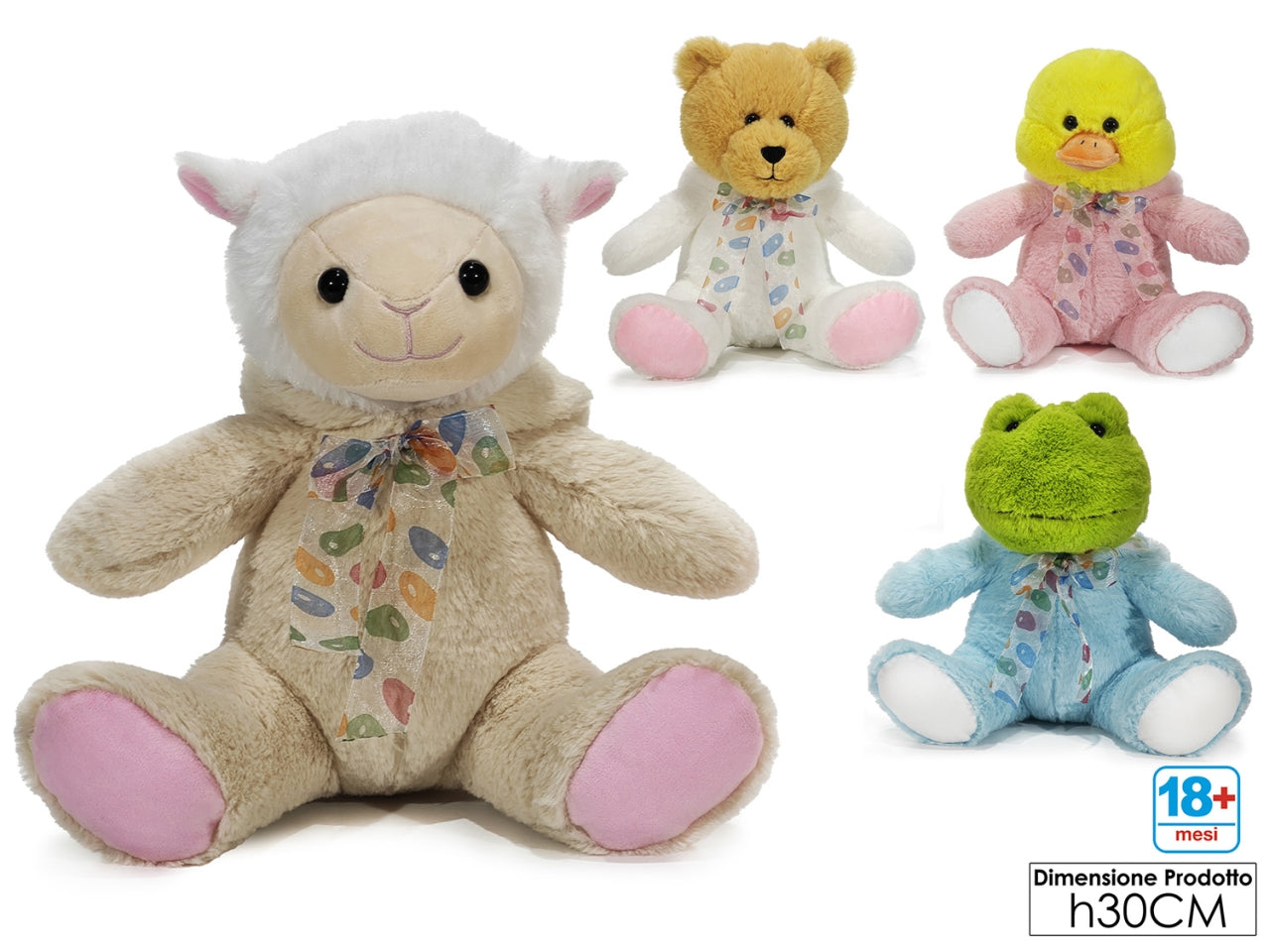 Peluche animaletto h30cm 4assortimenti
