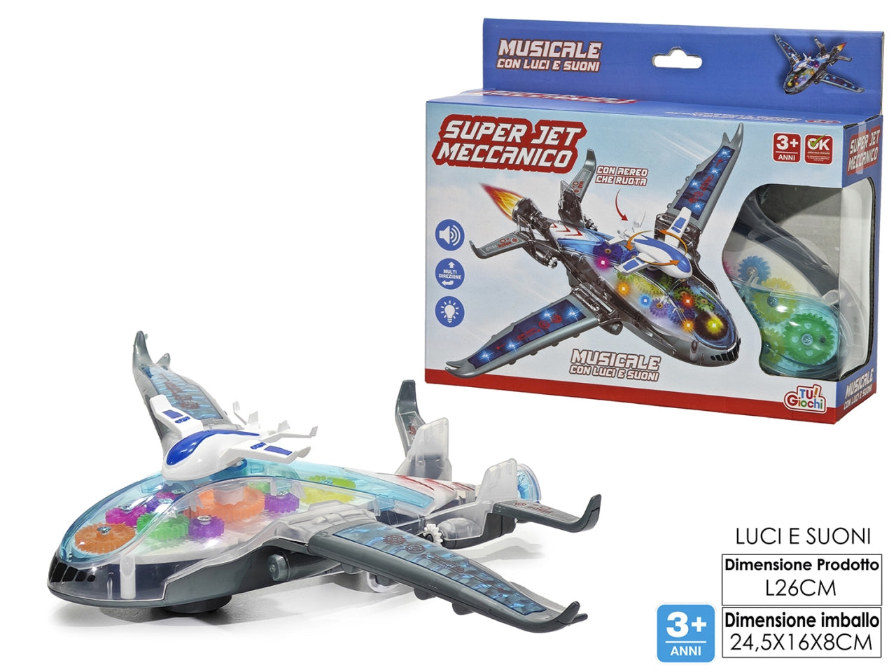 Aereo super jet luci suoni movimento