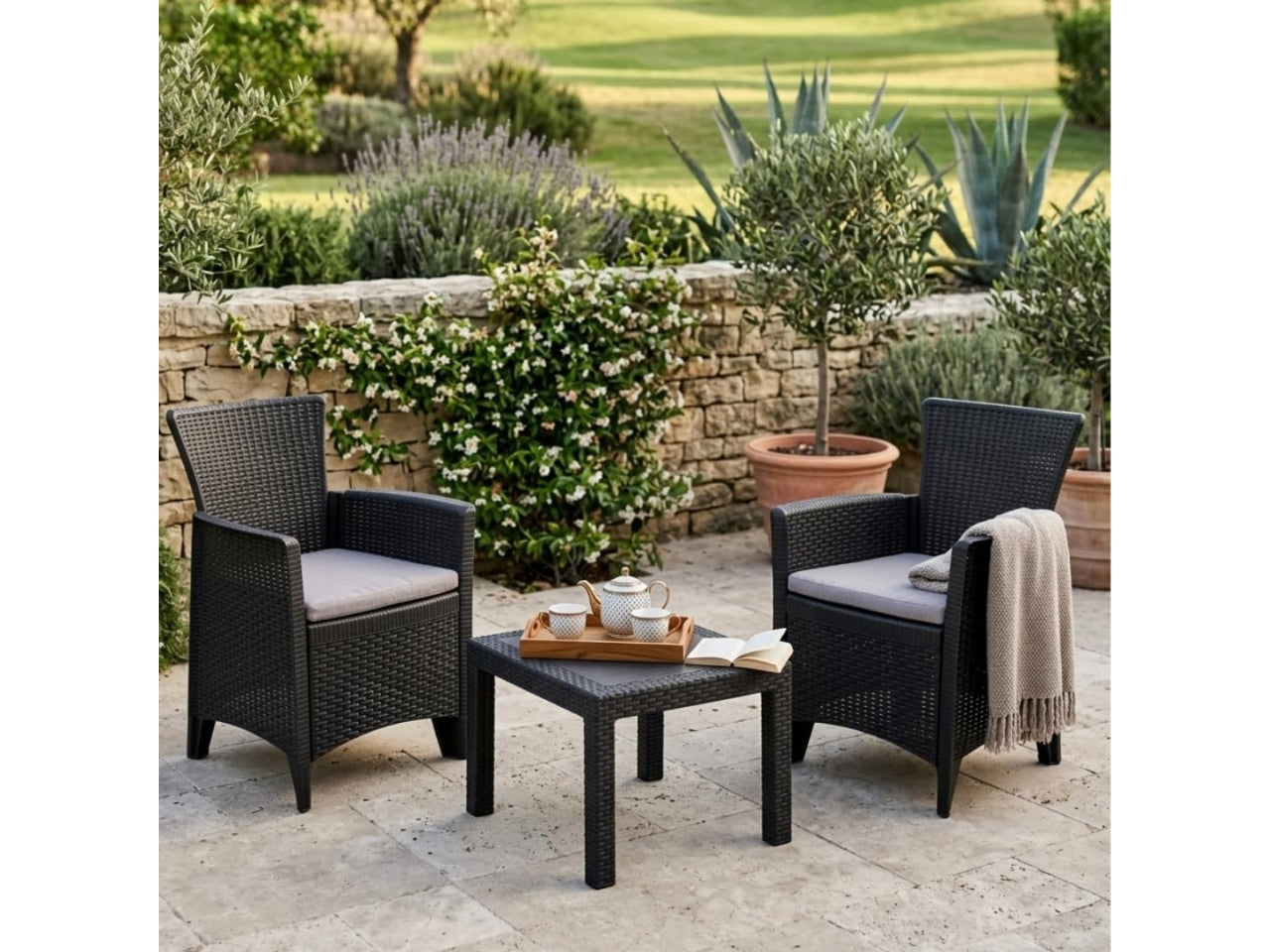 Set forest antracite con cuscino
