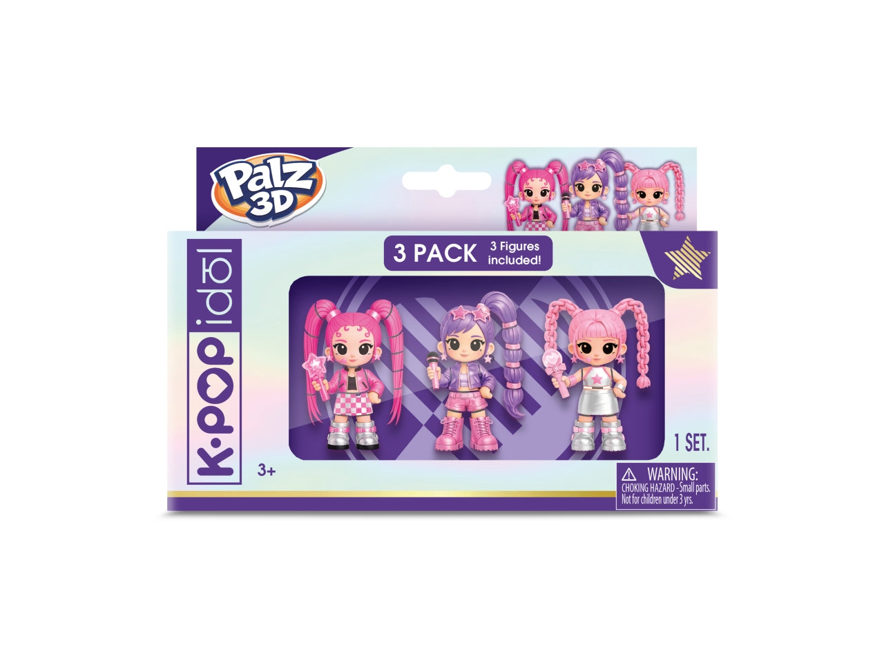 K-pop Palz 3D la confezione contiene 3 personaggi