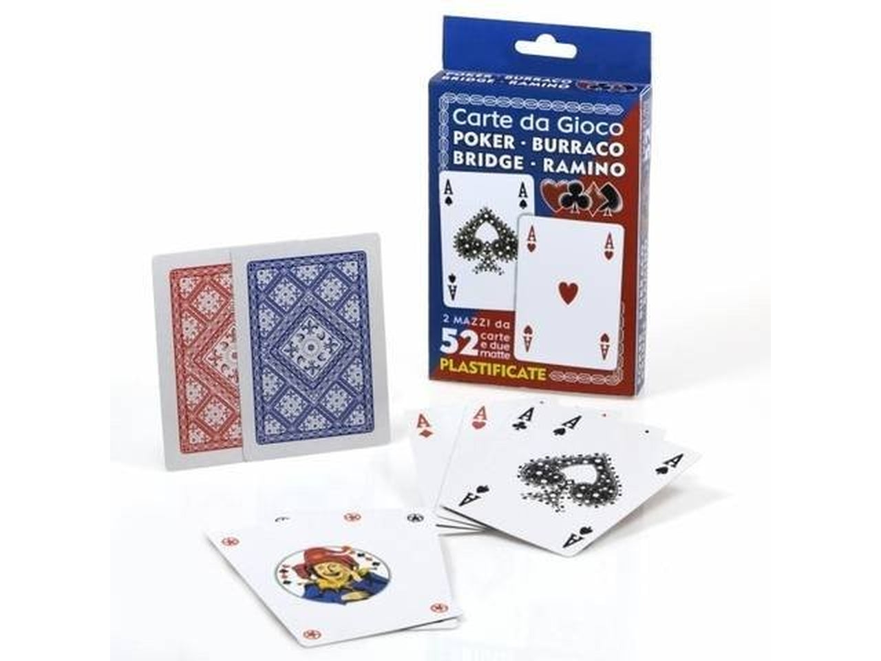 Carte da poker rosse e blu