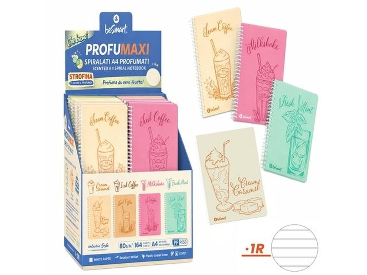 Maxi spiralato Sweet sense profumato 80gr 80fogli con copertina in plastica rigatura 1R