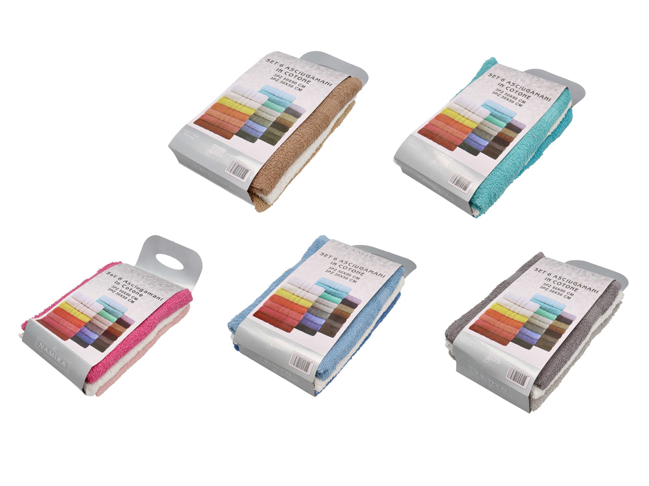 Set asciugamano 3 + 3 $