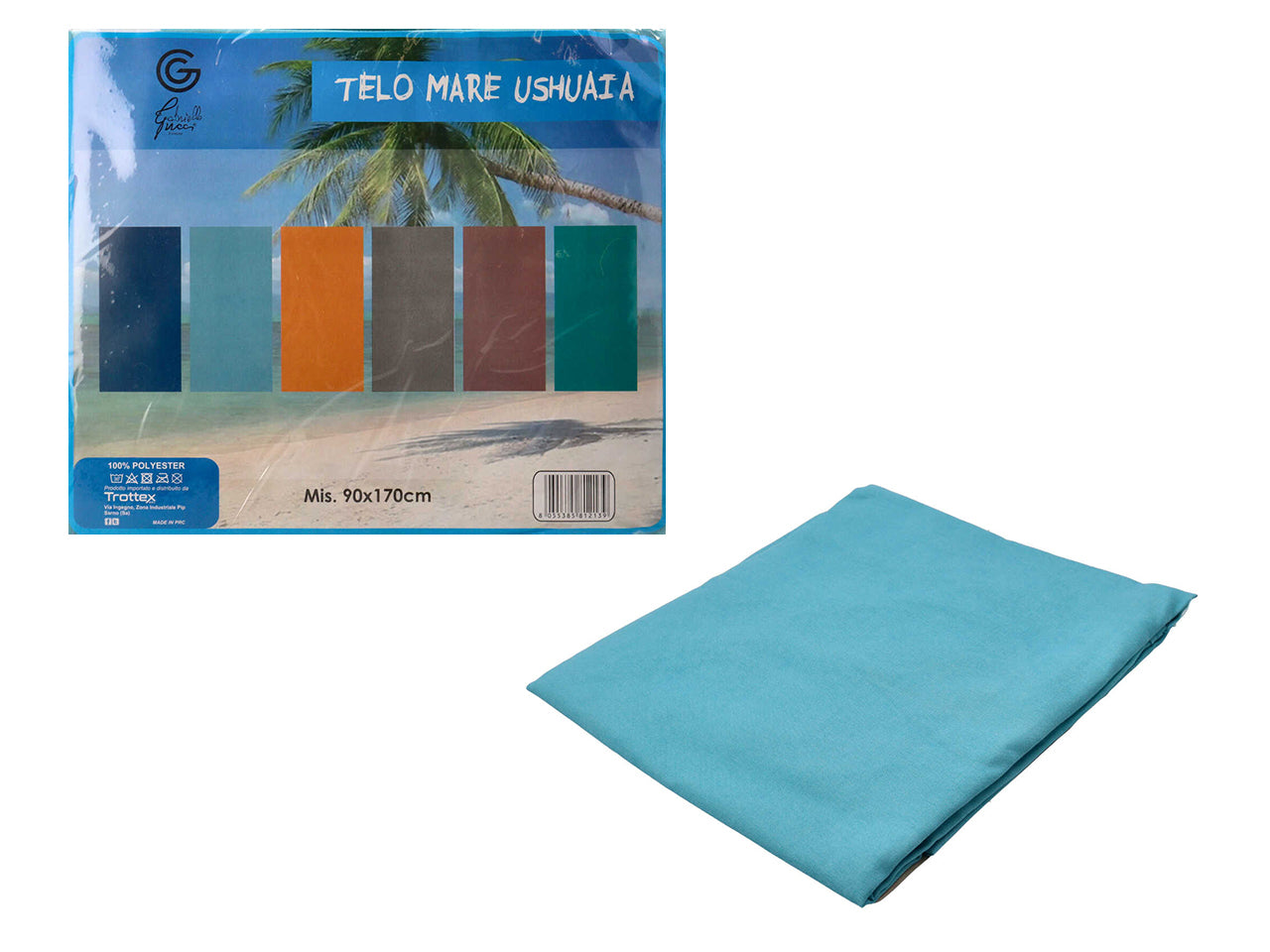 Telo mare microfibra tinta unità 90x170cm