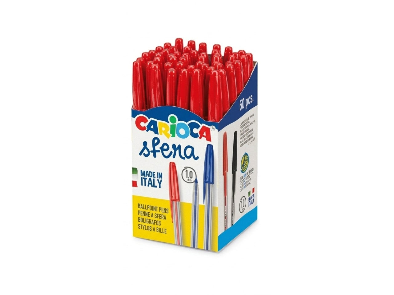 Penna Carioca Sfera Classic rossa in confezione da 50 penne