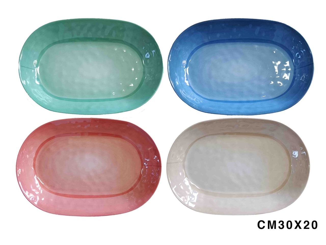 Vassoio ovale in melamina Unicolore 30x20cm in colori assortiti