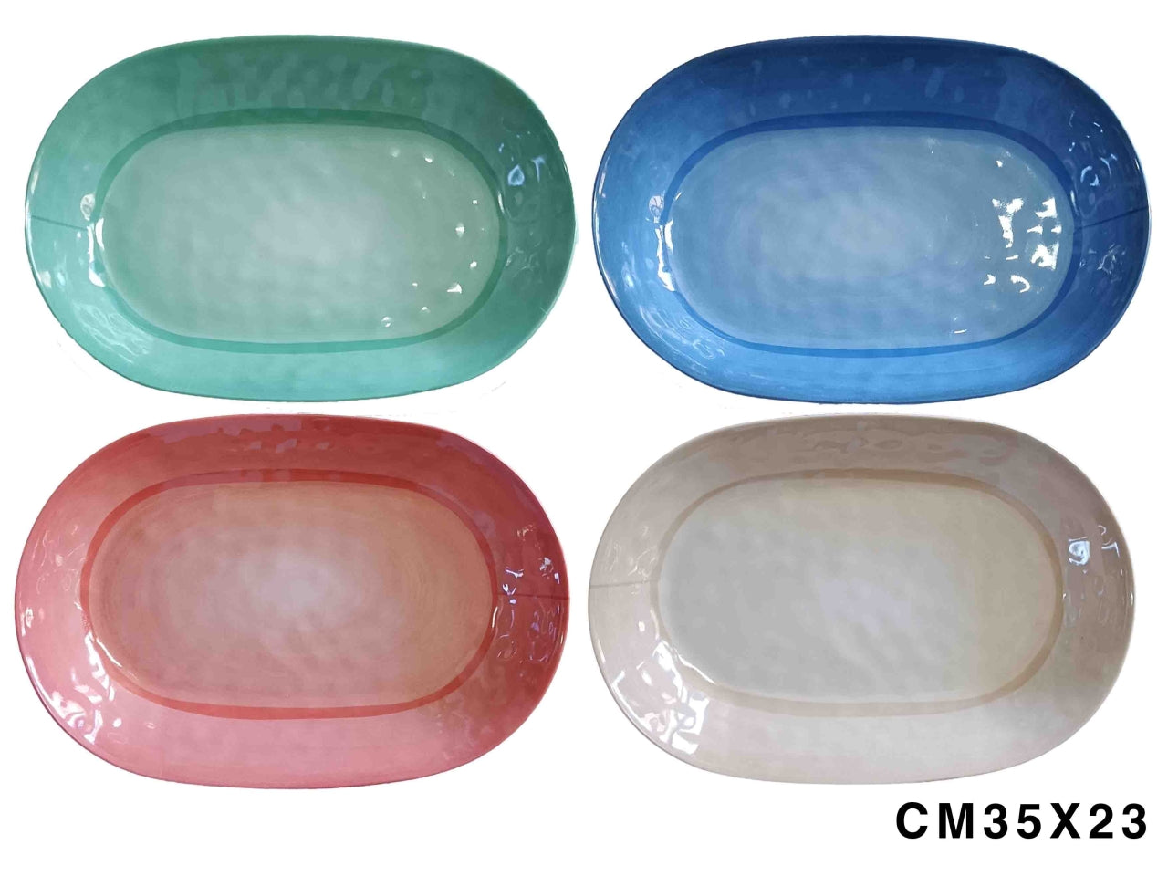 Vassoio ovale in melamina Unicolore 35x23cm in colori assortiti