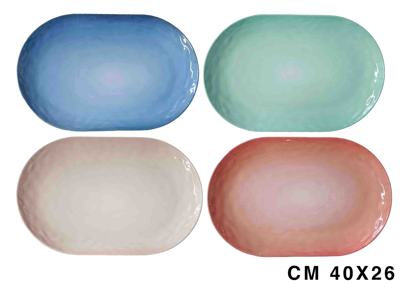 Vassoio ovale in melamina Unicolore 40x26cm in colori assortiti