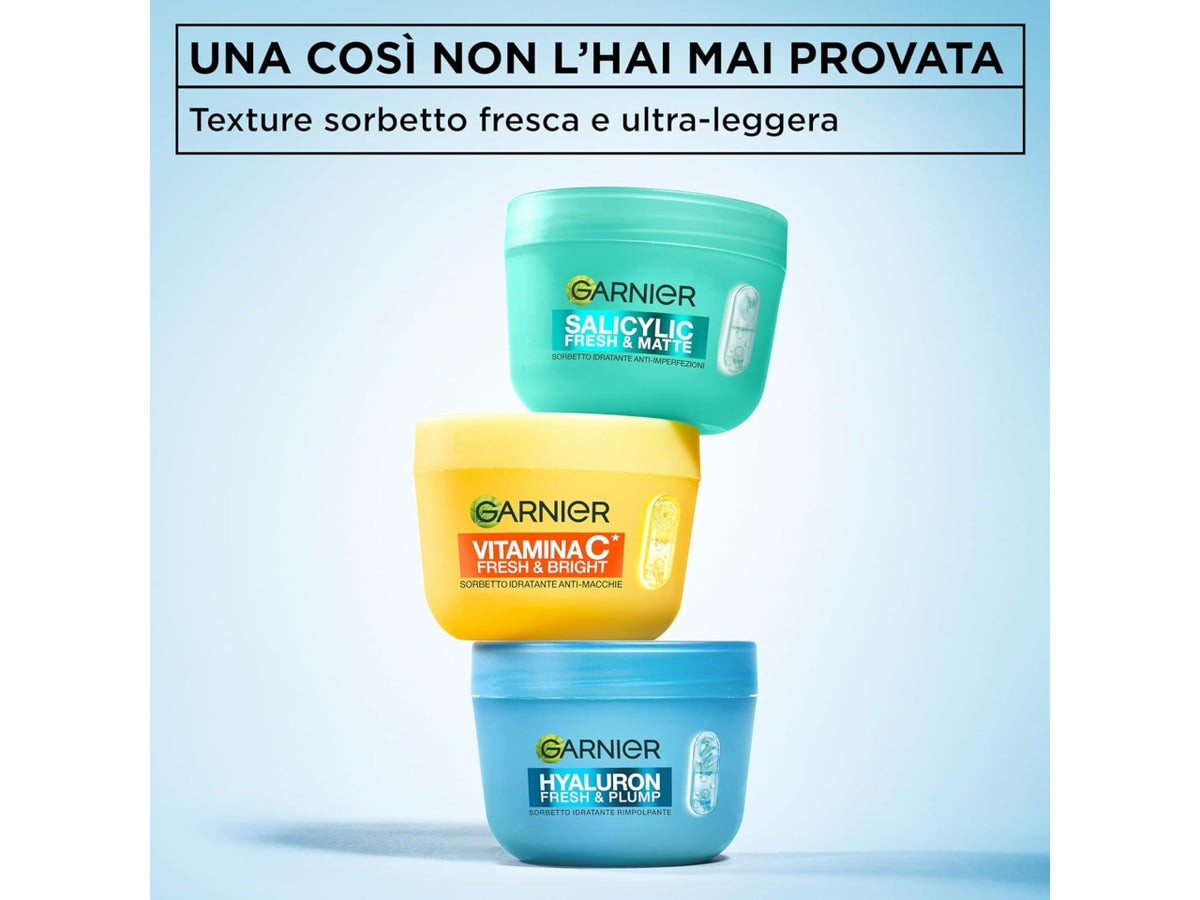 Garnier crema viso da giorno Hyaluron Fresh&Plump sorbetto idratante rimpolpante 85ml