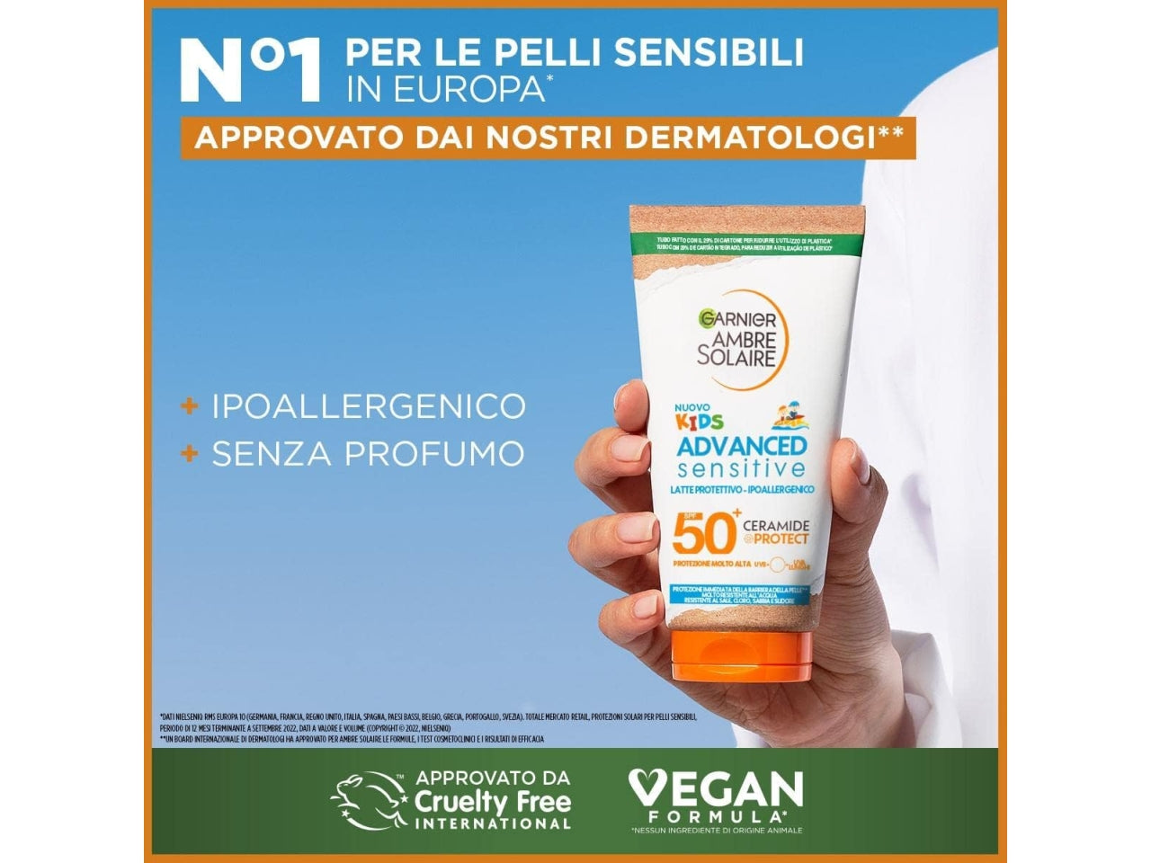Ambra solaire advanced sensitive kids latte protettivo ipoallergenico spf50+ tubo da 200ml
