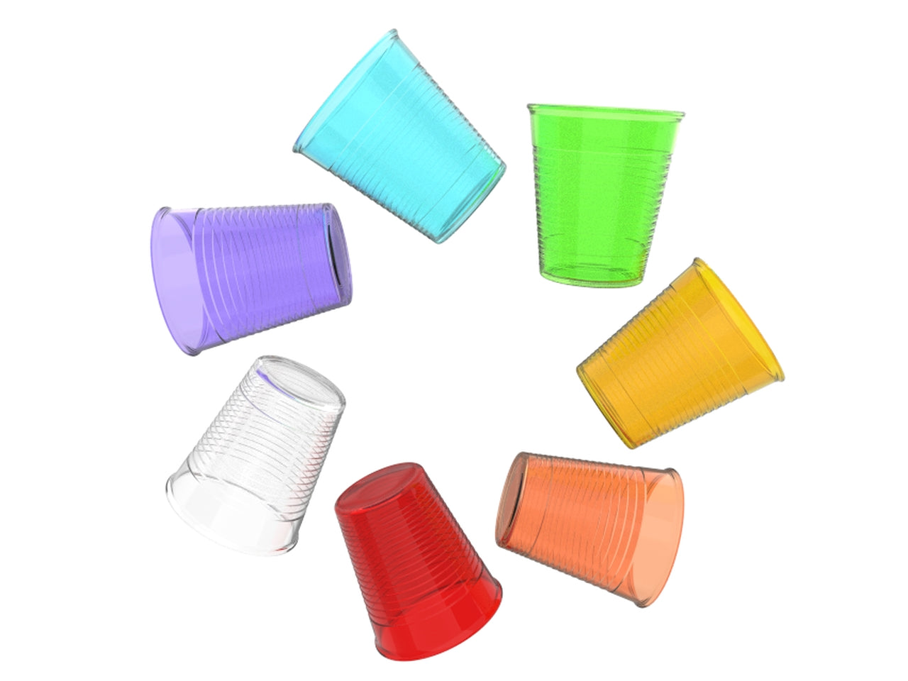 Bicchiere in plastica riutilizzabile in colori assoriti
