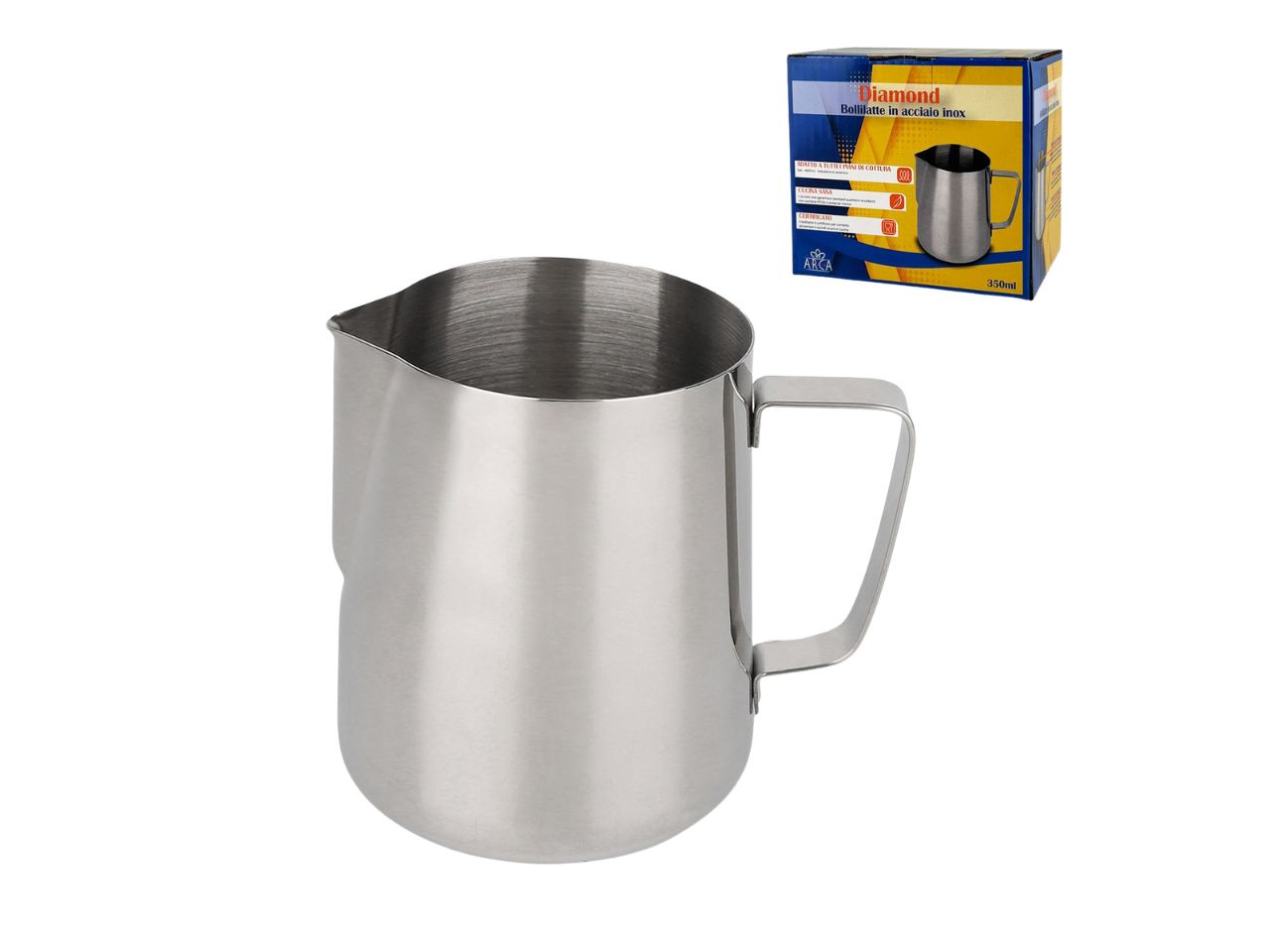 Lattiera Diamond in acciaio 600ml d.18xh.9cm