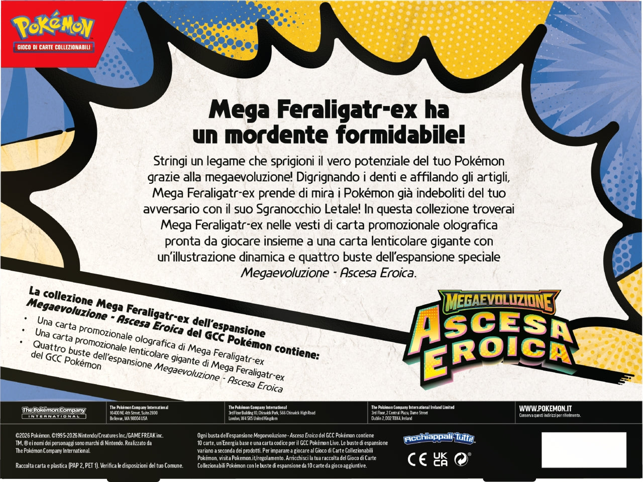 Pokemon M2.5 Col.Mega Emboar-EX, Mega Feraligatr-EX e Mega Mega.-Ex £