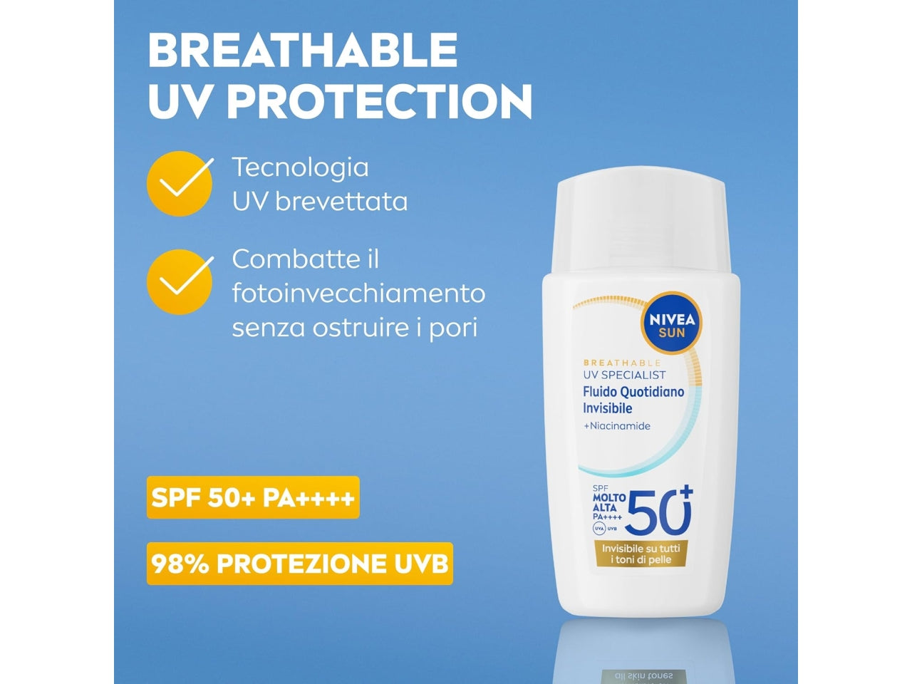Nivea Sun fluido quotidiano invisibile SPF50+ tubetto 40ml