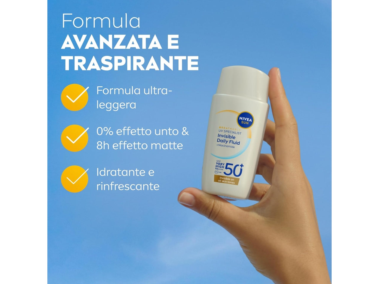 Nivea Sun fluido quotidiano invisibile SPF50+ tubetto 40ml