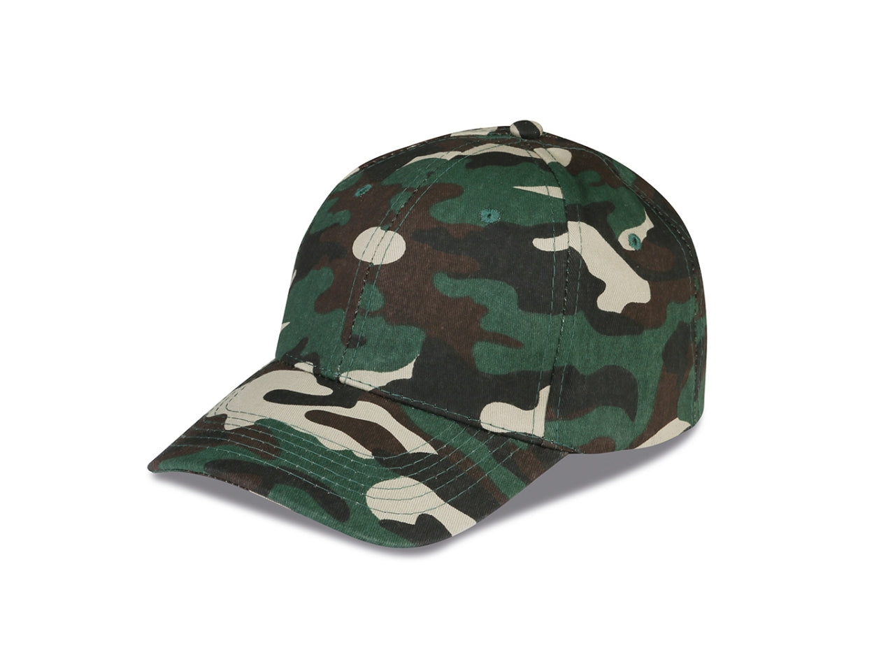 Cappellino con visiera a 6 pannelli in cotone mimetico