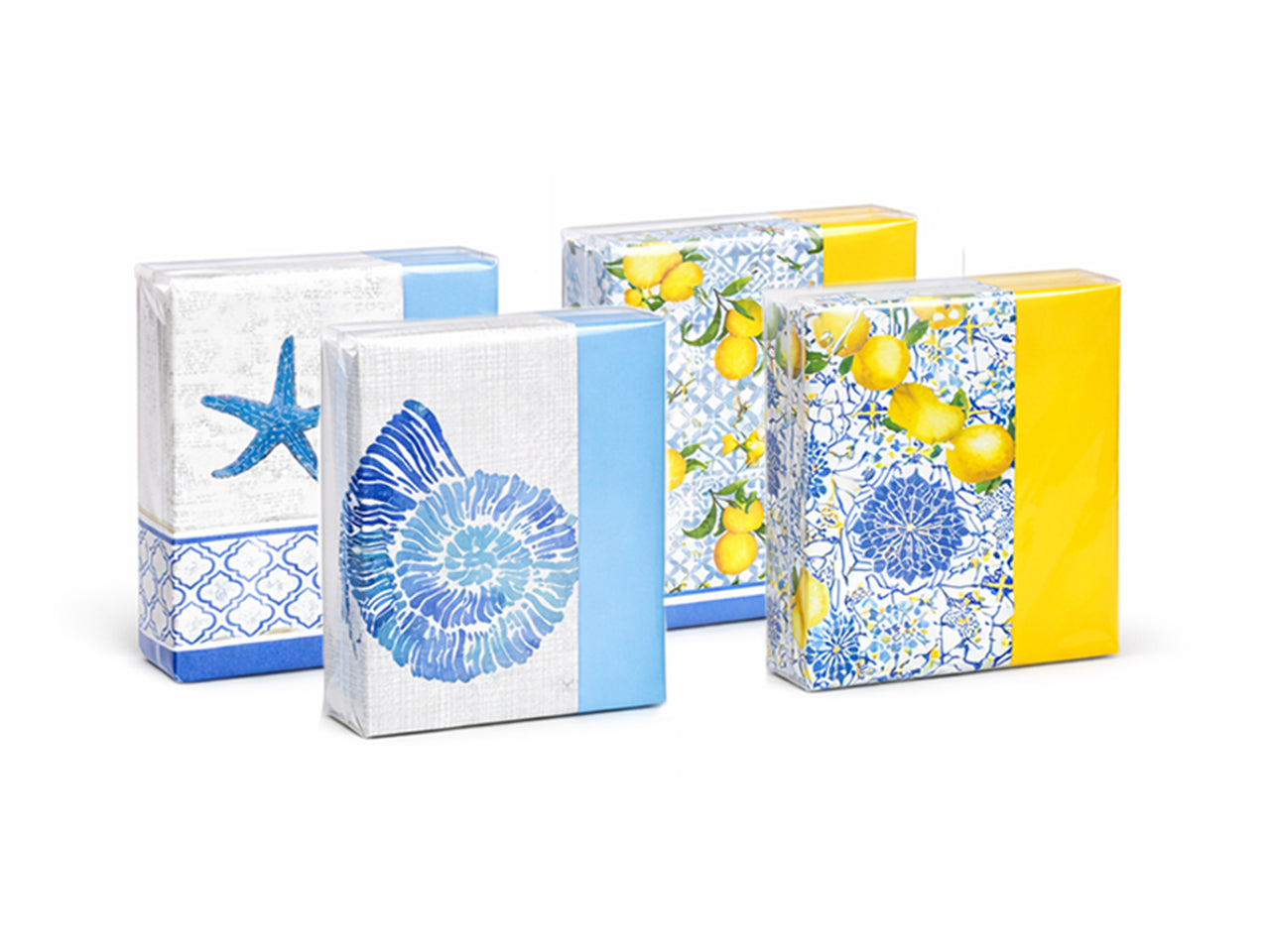 Tovaglioli di carta 33x33cm 18gr in 4 decorazioni set da 20 tovaglioli