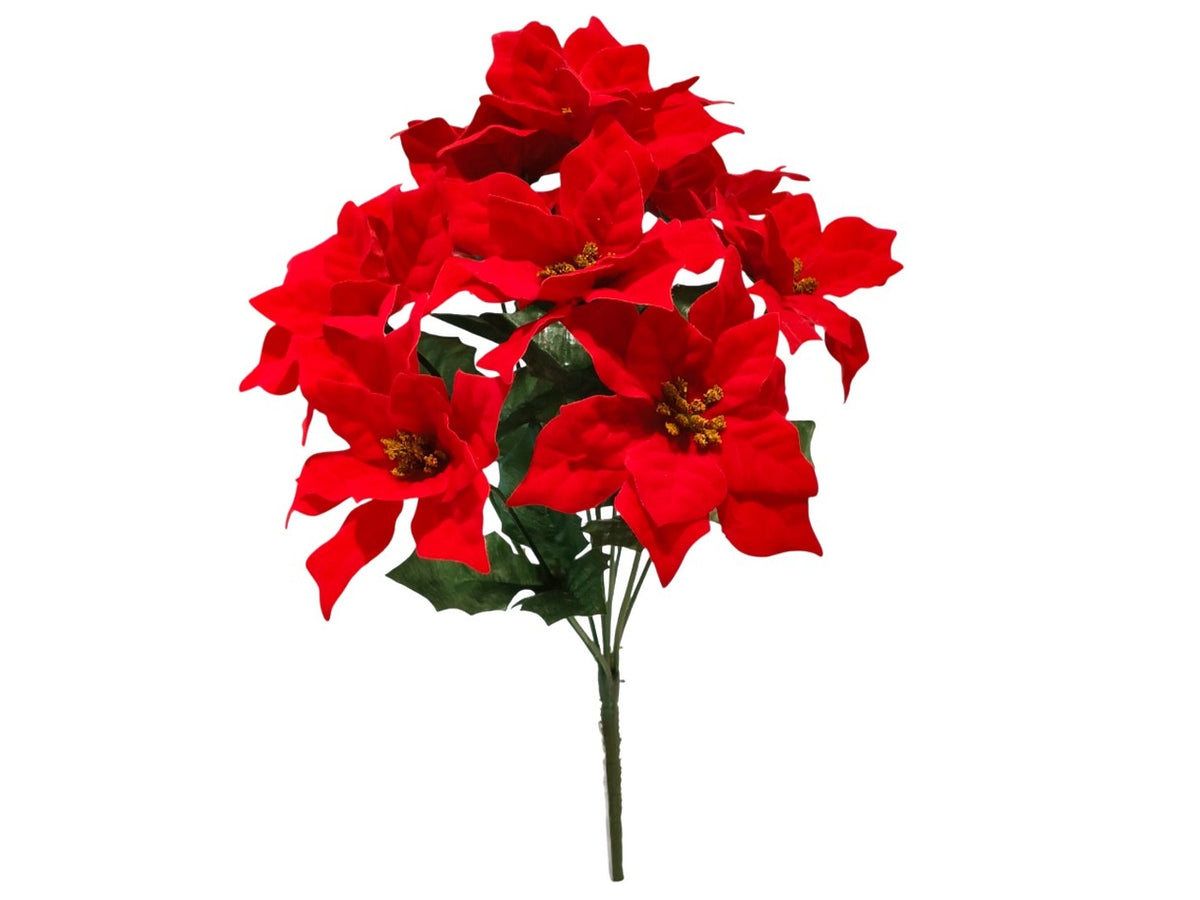 Mazzo stella di natale rossa con 9rametti