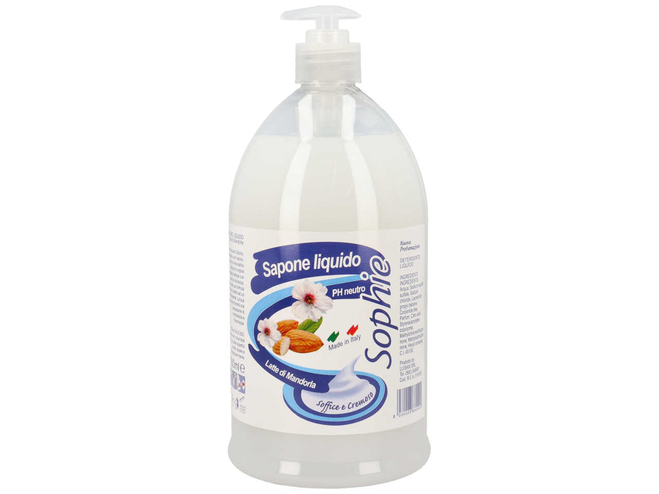 Sapone mani Sophie da 1 L con dispenser latte di mandorla $
